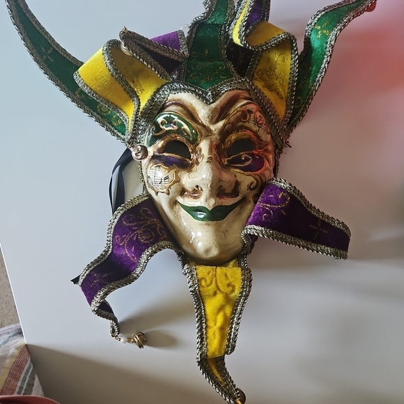 Venetian Colorful Jester Mask - Picture 4 of 6